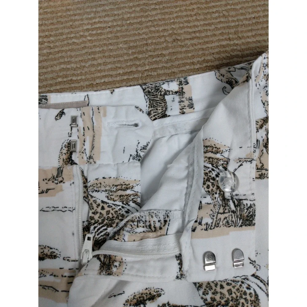 BANANA REPUBLIC Factory Giraffe Safari Print Chino Short White Tan Sise‎ 4